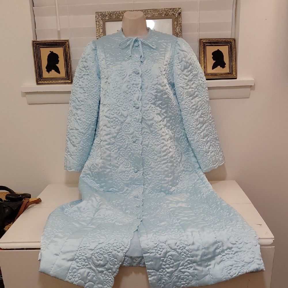 Grandma's Quilted Satin Housecoat Robe